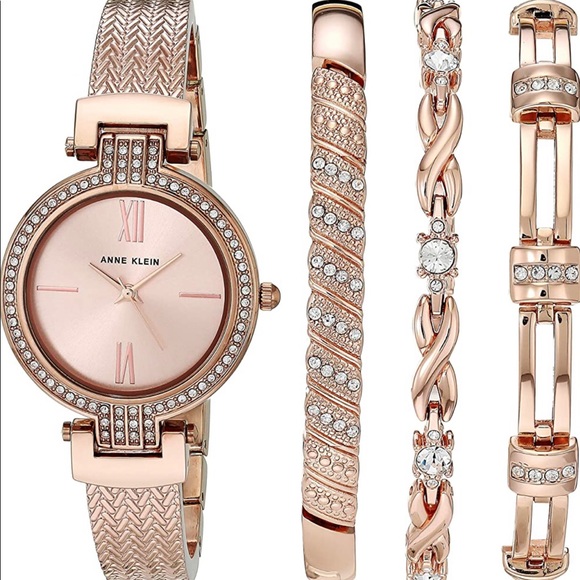 Anne Klein Women's Swarovski Crystal Watch Set - Picture 4 of 6